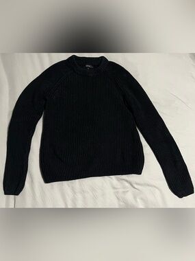 EUC quince organic cotton fisherman crew sweater black XS